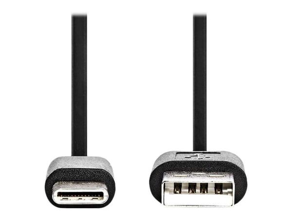 Nedis - USB-kabel - USB typ A (hane) till USB-C (hane) - USB 2.0 - 3 m - rund - svart