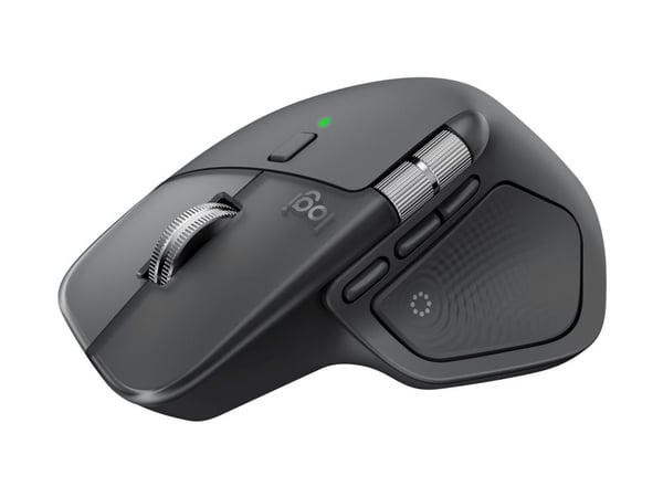 Logitech MX Master 4 - Mus - 8 knapper - trådløs - Bluetooth, 2.4 GHz - USB trådløs mottaker - grafitt