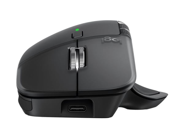 Logitech MX Master 4 - Mus - 8 knapper - trådløs - Bluetooth, 2.4 GHz - USB trådløs mottaker - grafitt
