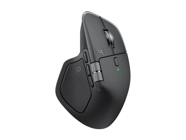 Logitech MX Master 4 - Mus - 8 knapper - trådløs - Bluetooth, 2.4 GHz - USB trådløs mottaker - grafitt
