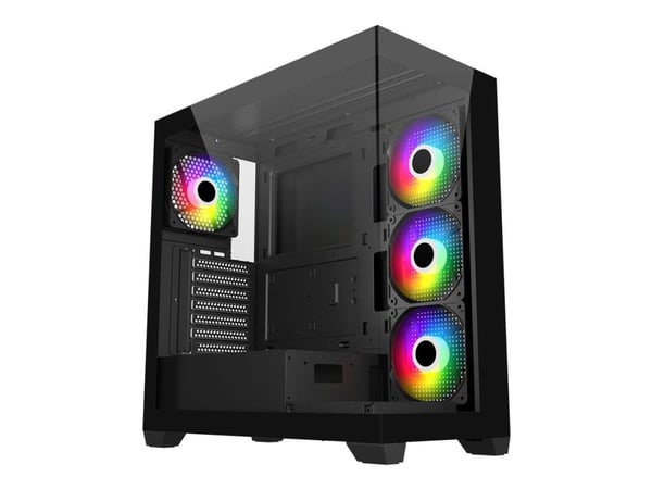 FSP M340 - Mid tower - ATX - sivupaneeli ikkunalla (karkaistua lasia) - ilman virtalähdettä (ATX) - musta - USB/Audio FSP M340 - Mid tower - ATX - sivupaneeli ikkunalla (karkaistua lasia) - ilman virtalähdettä (ATX) - musta - USB/Audio