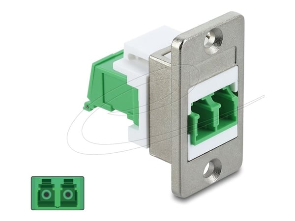Delock - Nettverkkopler - LC-enkeltmodus (hunn) panelmonterbar til LC-enkeltmodus (hunn) - fiberoptisk - dupleks - sølv, grønn, hvit