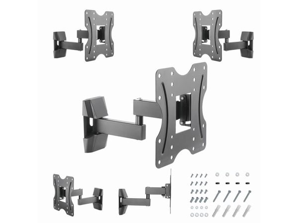 Gembird WM-42ST-01 - Monteringssett (fullt bevegelig veggfeste) - for TV - stål, plastikk - svart - skjermstørrelse: 23"-42"