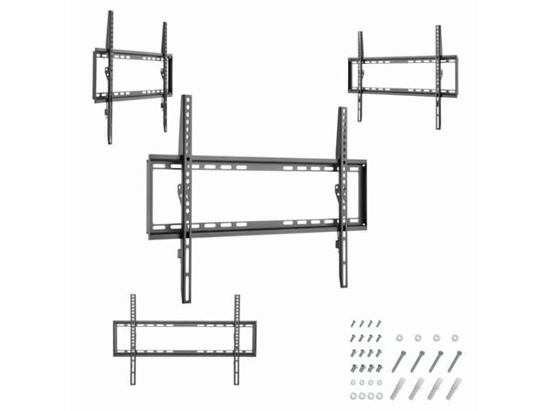 Gembird WM-70F-03 - Monteringssett (veggmontering) - for LCD-TV - fast - stål - svart - skjermstørrelse: 37"-70"
