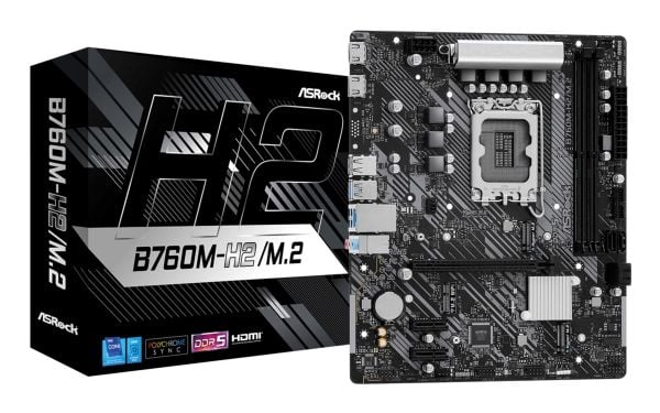 ASRock B760M-H2/M.2 - Emolevy - micro-ATX - LGA1700-asennuspaikka - B760-piirisarja - USB 3.2 Gen 1 - sisäinen grafiikka (vaatii suorittimen)