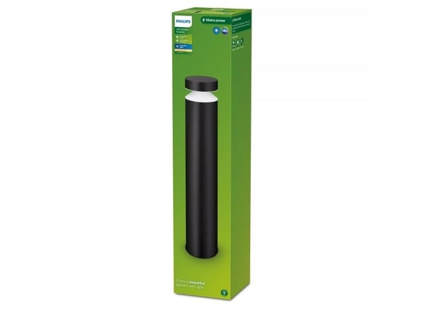 Philips Laven-sokkel/stilys, 6 W, Utendørs sokkel/stang-belysning, Svart, Metall, IP44, Terrasse, Hage, II