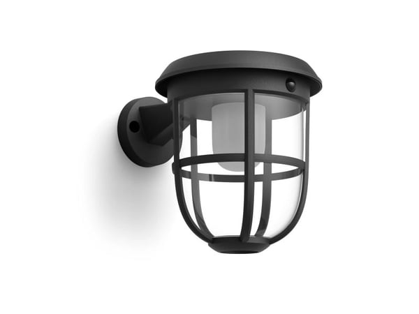 Philips Radii vägglampa 1,3 W, Väggbelysning för utomhusbruk, Svart, Plast, IP44, Terass, Trädgård, III