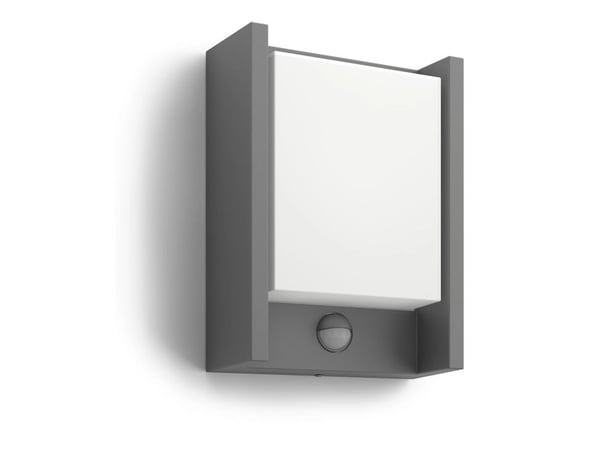 Philips Arbour-vegglampe, 3,8 W, Vegglys, Antrasitt, Metall, IP44, Terrasse, Hage, II