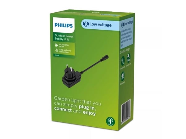 Philips Strømforsyning EU, standardplugg, Strømforsyning, Svart, Plast, Philips by Signify, Hage, Terrasse, Terrasse, Hage