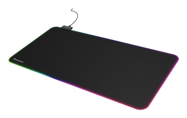 GENESIS Boron 500 XXL RGB, Sort, Monokromatisk, Stoff, Gummi, USB-strøm, Flerfarget, Musematte til gaming