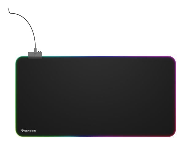 GENESIS Boron 500 XXL RGB, Sort, Monokromatisk, Stoff, Gummi, USB-strøm, Flerfarget, Musematte til gaming