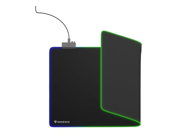 GENESIS Boron 500 XXL RGB, Sort, Monokromatisk, Stoff, Gummi, USB-strøm, Flerfarget, Musematte til gaming