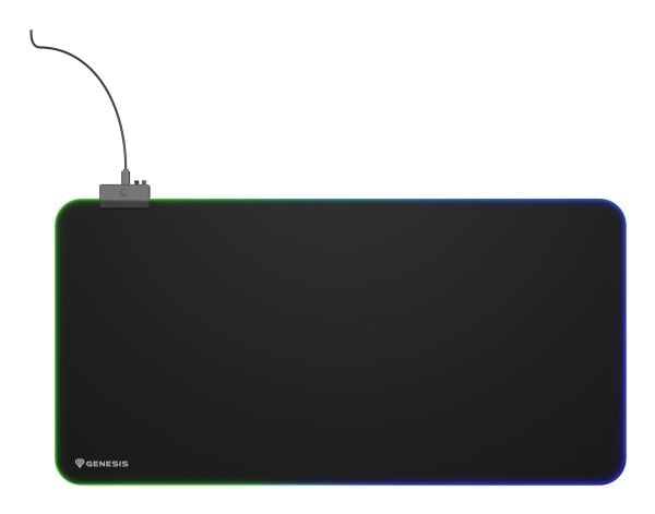 GENESIS Boron 500 XXL RGB, Sort, Monokromatisk, Stoff, Gummi, USB-strøm, Flerfarget, Musematte til gaming