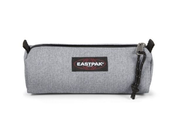 Eastpak Benchmark Single, Mykt penal, Nylon, Grå, Monokromatisk, Sunday Grey, Glidelås