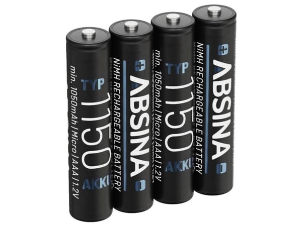 Absina oppladbart AAA-batteri NiMH 1,2 V 4 stk