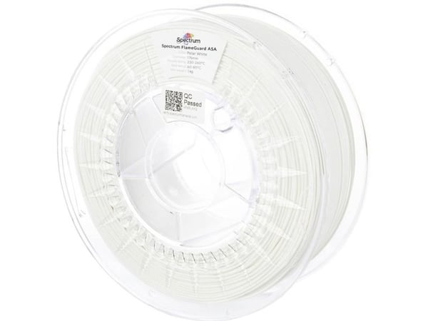 Spectrum Filaments 81444 FlameGuard ASA 275 filament ASA flammehemmende 1,75 mm 1000 g Polar White (hvit) 1 stk