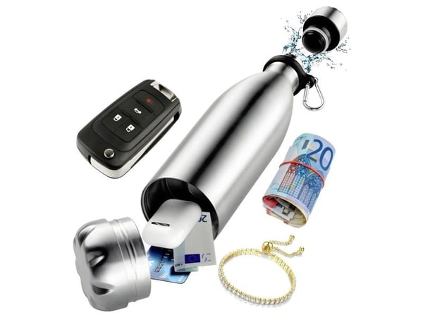 KH Security 370216, Bærbar safe, Rustfritt stål, 0,35 l, Rustfritt stål, 45 mm, 45 mm