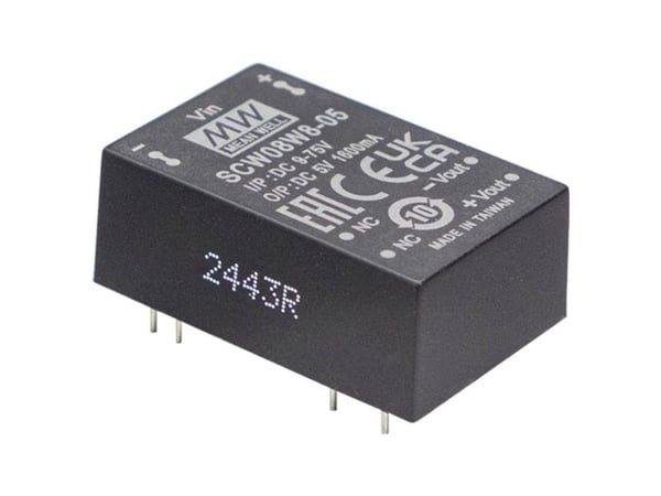 MEAN WELL SCW08W8-15 DC/DC automuunnin 24 V 15 V 0,533 A 8 W Sisältö 1 kpl