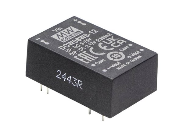 MEAN WELL DCW08W8-15 DC/DC automuunnin 24 V -15 V -0,267 A 8 W Sisältö 1 kpl