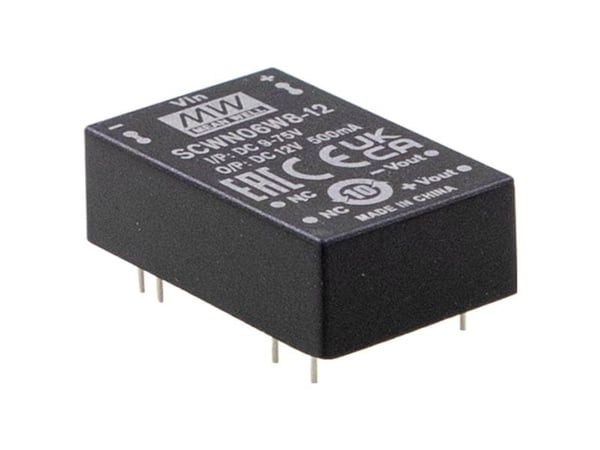 MEAN WELL DCWN06W8-05 DC/DC automuunnin 24 V -5 V -0,500 A 6 W Sisältö 1 kpl
