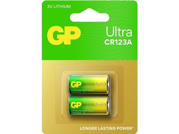 GP GP Ultra Primary Lithium Battery CR123A 2 stk CR-123A Photo Battery Li-MnO2 1500 mAh 3 V 3 V 2 stk