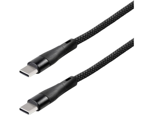 Maxtrack USB-kabel USB 2.0 | USB-C-kontakt | 2 m | svart spiralkabel | forgylt kontakt C532-2L