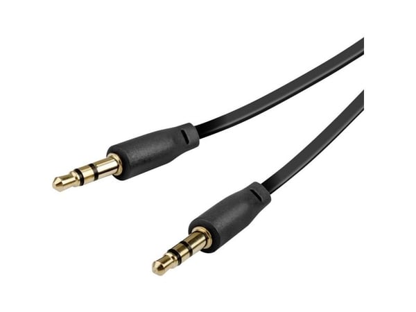 Vivanco VVAJACFLAT05MMGK, 3.5mm TRS, Hankjønn, 3.5mm TRS, Hankjønn, 0,5 m, Svart