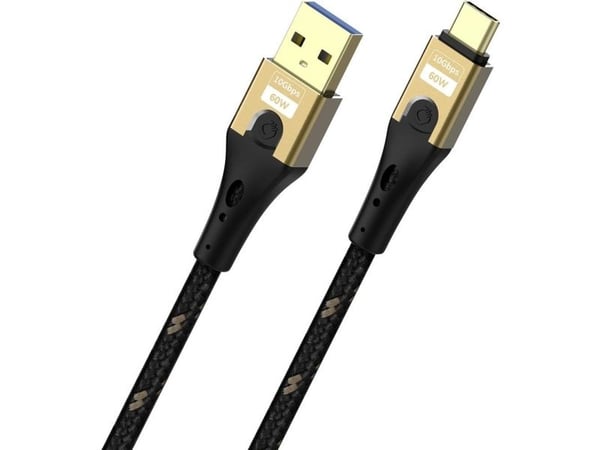 OEHLBACH D1C9550, 0,5 m, USB A, USB C, USB 3.2 Gen 1 (3.1 Gen 1), 10 Gbit/s, musta