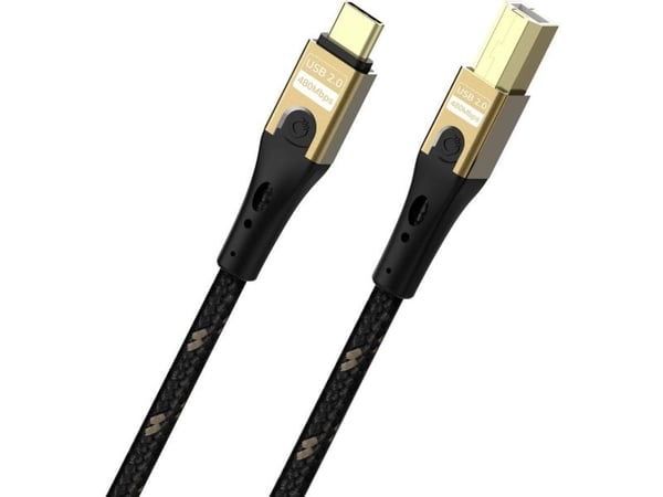 OEHLBACH D1C9548, 2 m, USB C, USB B, USB 2.0, 0,48 Gbit/sek, svart, gull