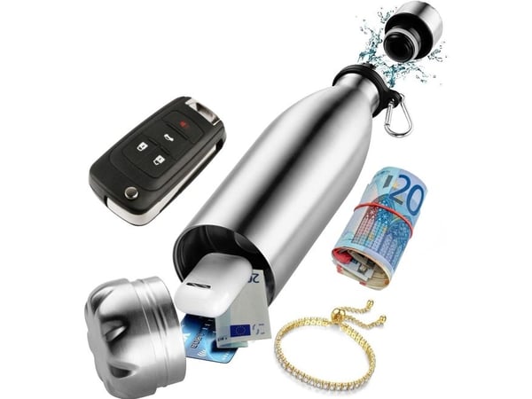 KH Security 370216, Bærbar safe, Rustfritt stål, 0,35 l, Rustfritt stål, 45 mm, 45 mm