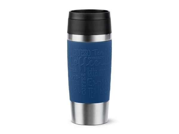 EMSA Travel Mug Classic N2020300, Svart, Blå, Rostfritt stål, Silikon, Rostfritt stål, Polypropylen (PP), 4 h, 8 h
