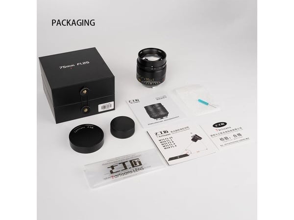 7Artisans 75mm F1.25, Fullformat-objektiv, 7/6, Leica M