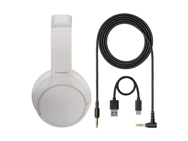 Panasonic RB-M600BE - Hodetelefoner med mikrofon - full størrelse - Bluetooth - trådløs - aktiv støydemping - 3,5 mm jakk - beige