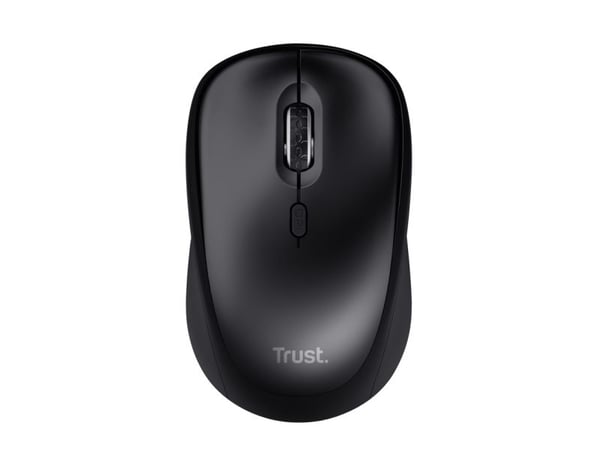 Trust Yvi+, Ambidekstriøs, Optisk, RF kabel-fri, 1600 DPI, Svart