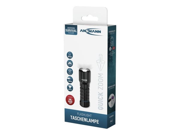 Ansmann TS450RF, Lommelykt, Sort, Aluminium, IPX4, -10 - 40 °C, LED