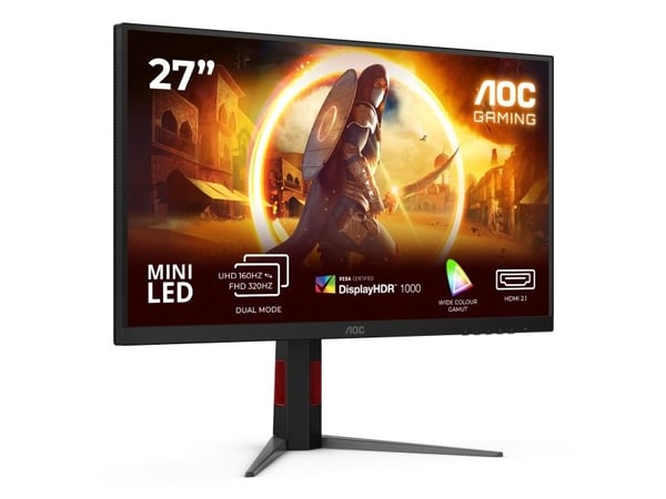 AOC G4 U27G4XM, 68,6 cm (27"), 3840 x 2160 piksler, 4K Ultra HD, LED, 1 ms, Svart, Rød