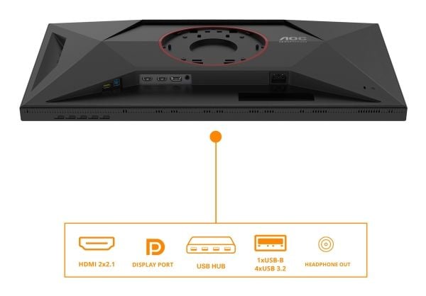 AOC G4 U27G4XM, 68,6 cm (27"), 3840 x 2160 piksler, 4K Ultra HD, LED, 1 ms, Svart, Rød