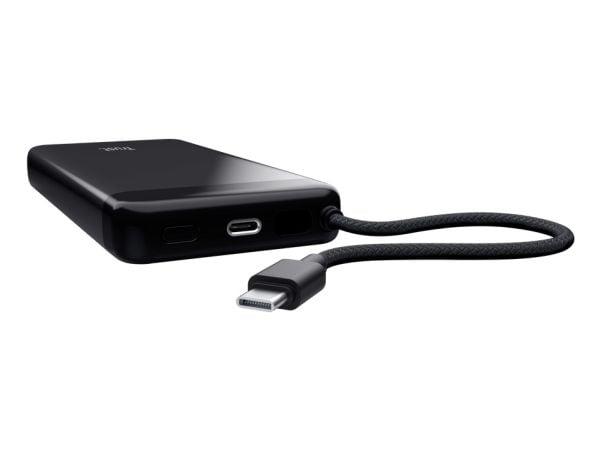 TRUST Powerbank Fiera, 20000 mAh, med kabel, 2x USB-C, svart