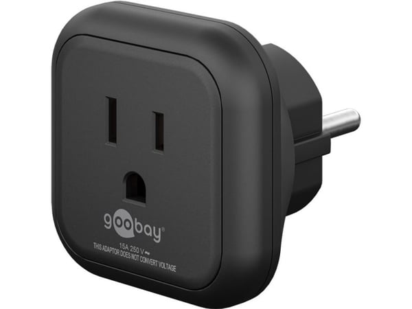 PremiumCord Goobay Travel Adapter USA/Japani laitteisiin ja latureihin, joissa on eurooppalainen pistoke
