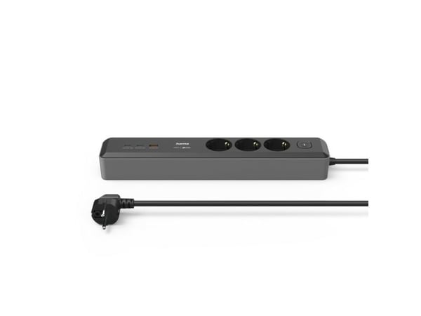 Hama pistorasiapistorasia 3-tie USB-C/A 100W PD-kytkin 1,4 m - Monipistorasiapistorasia (00223192)