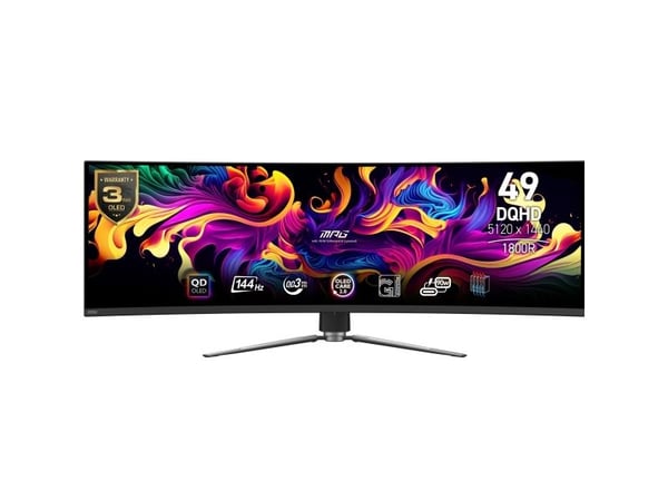 MSI MPG 491CQPDE QD-OLED, 124,5 cm (49"), 5120 x 1440 piksler, DQHD, QD-OLED, 0,03 ms, Svart