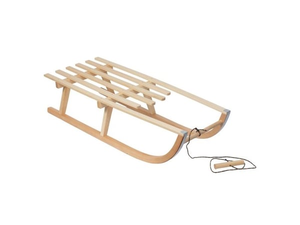 GreenBlue wooden sled, classic, with cord, up to 100 kg, GB153