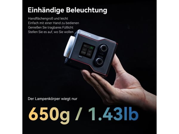 SmallRig 4376, 63 W, 1 ampuller, LED, Naturlig hvitt lys, Varm hvit, Sort, Metall, Plast