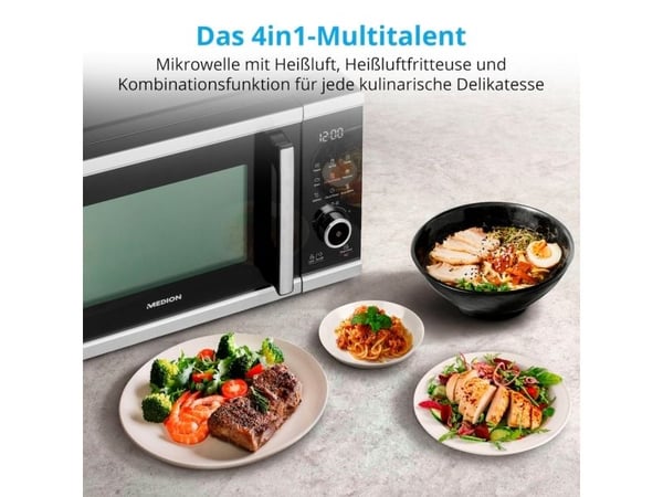 MEDION MD 11499, Benkeplate, Kombinasjon mikrobølge, 25 l, 900 W, Innebygd skjerm, LED