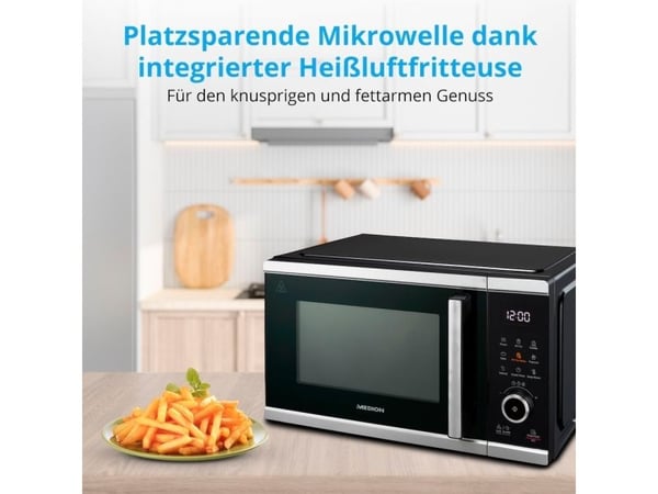 MEDION MD 11499, Benkeplate, Kombinasjon mikrobølge, 25 l, 900 W, Innebygd skjerm, LED