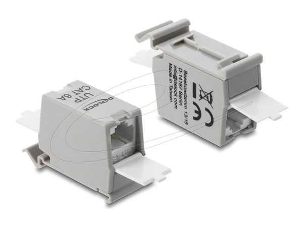 DeLOCK 90934, Tasainen, Valkoinen, Harmaa, RJ-45, RJ-45, Naaras, Naaras