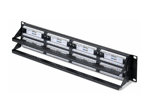 Startech - Koblingspanel - 110 punch-down - rackmonterbar - CAT 6 - UTP - RJ-45 X 48 - svart - 2U - 19"