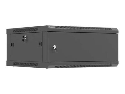 Lanberg WF01 Series - Rack skåp - 600x600, platt paket, med metalldörr - väggmontering - svart, RAL 9004 - 4U - 19"