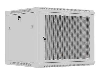 Lanberg WF01 Series - Rack skåp - 600x600, platt paket, med perforerad dörr - väggmontering - grå, RAL7035 - 9U - 19"
