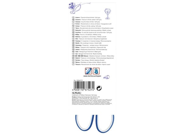 Herlitz my.pen, Lapsi, Suora leikkuu, Yksi, Sininen, Valkoinen, Ruostumaton teräs, Titaani